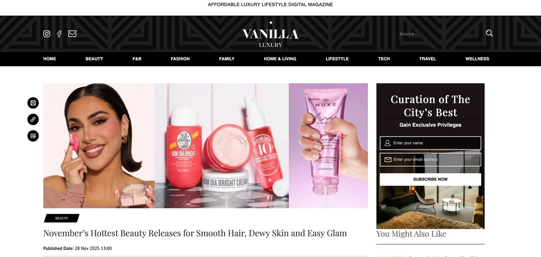 November’s Hottest Beauty Releases for Smooth Hair, Dewy Skin and Easy Glam